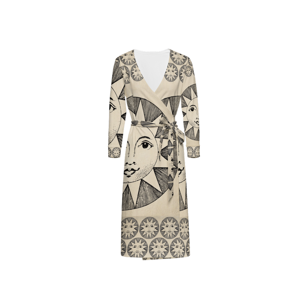 Solstice Women's ¾ Sleeve Wrap Dress-Heavy Knit by AFANADOR
