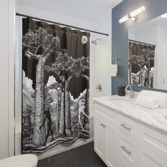 SOLSTICE Shower Curtain BAOBABS Black