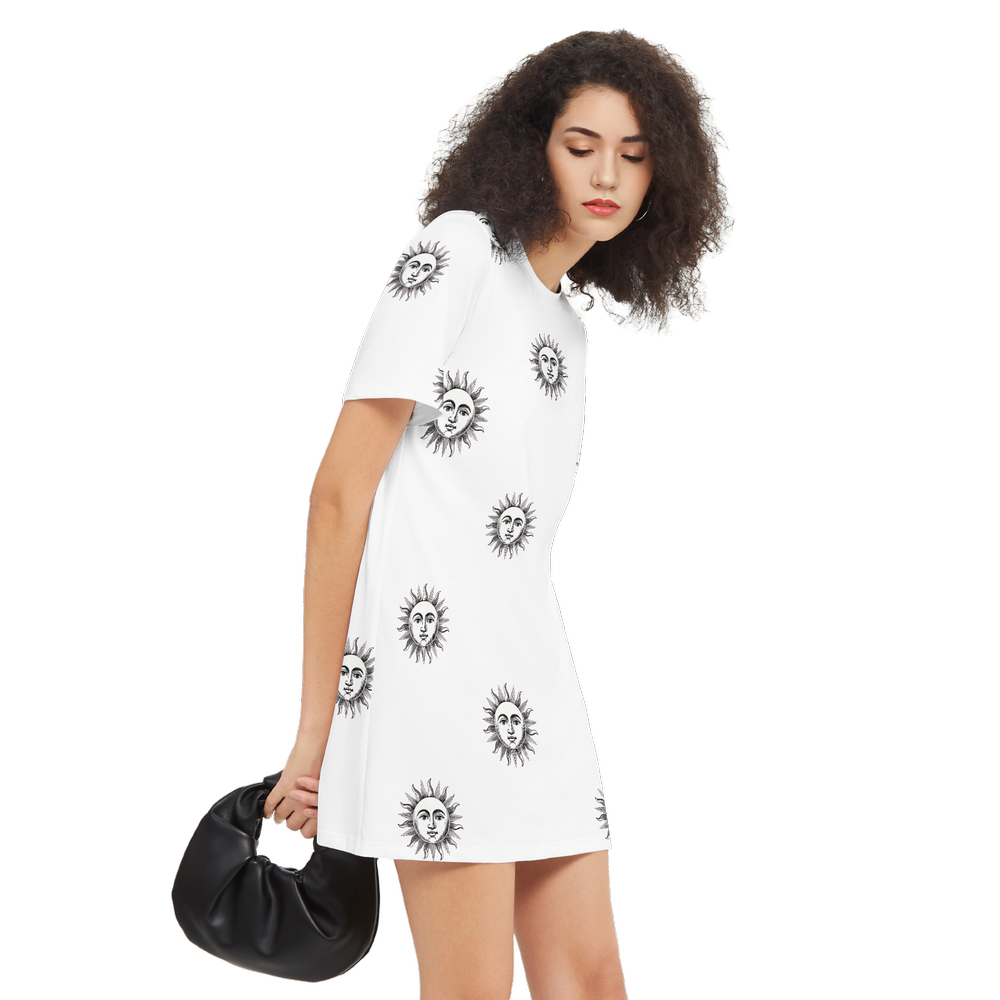 Solstice ethnic Women's Short-Sleeve T-Shirt Dress-Heavyweight 225g B