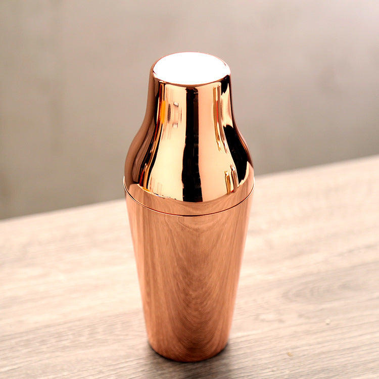Stainless Steel Copper Plated Two-section Cocktail Shaker 650ml Tail Wine Shaker