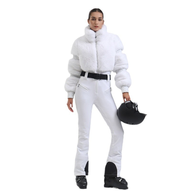 Winter Ski One-piece jumpsuit Female Windproof Thickening