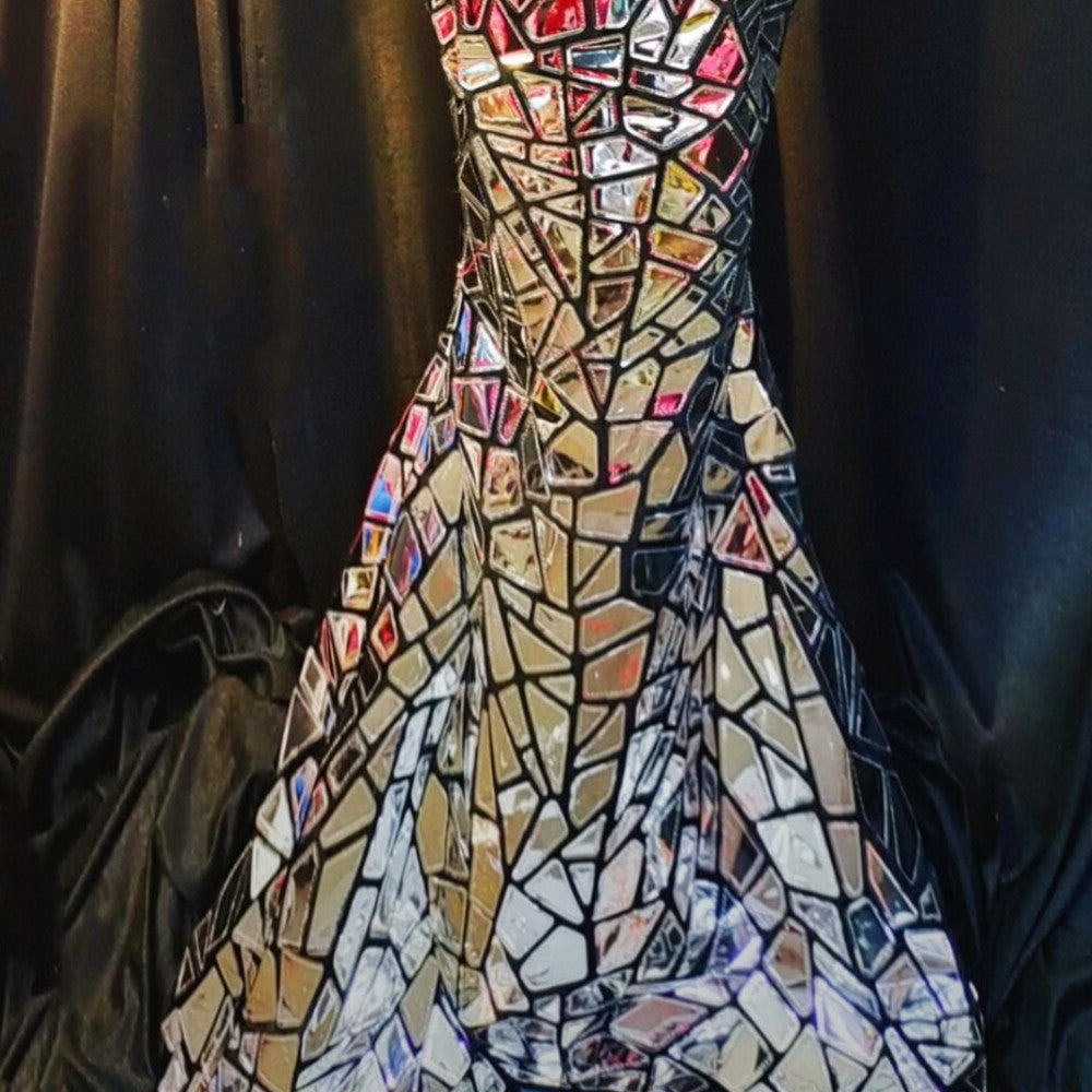 Fantastic Women's  Fashion Model Runway killing Mirrors dress