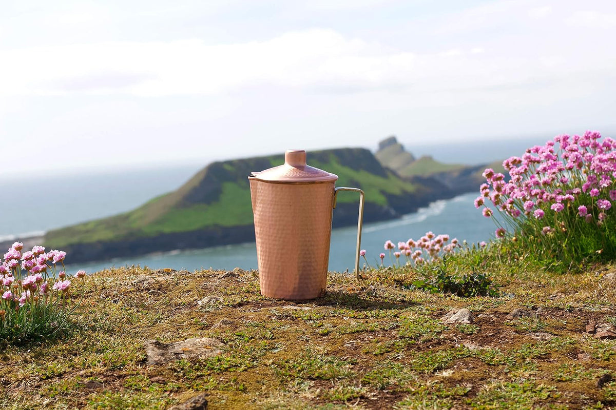 Kosdeg Pure Copper Pitcher With Lid, 44 Oz