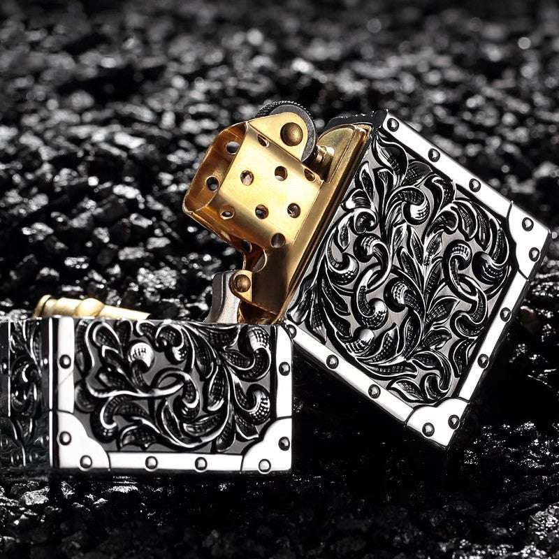 Pure Copper Five-sided Windproof Kerosene Lighter Armor