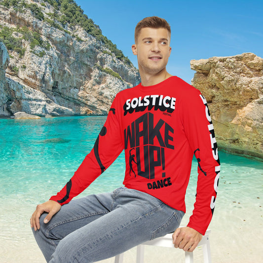 SOLSTICE Wake Up red Long Sleeve Shirt (AOP)