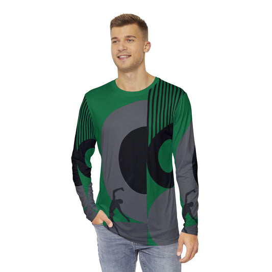 SOLSTICE BAUHAUS Long Sleeve Shirt dark green (AOP)