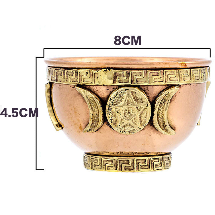 Three-phase Moon Ceremony Altar Decoration Copper Bowl