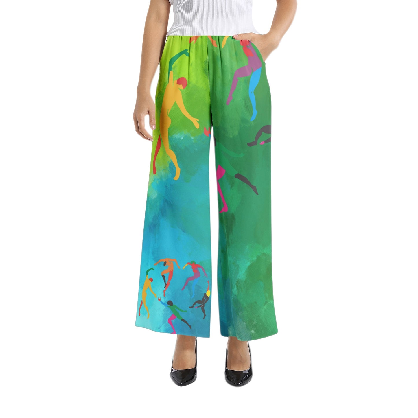 Solstice Matisse Dancers Elastic Waist Wide Leg Pant