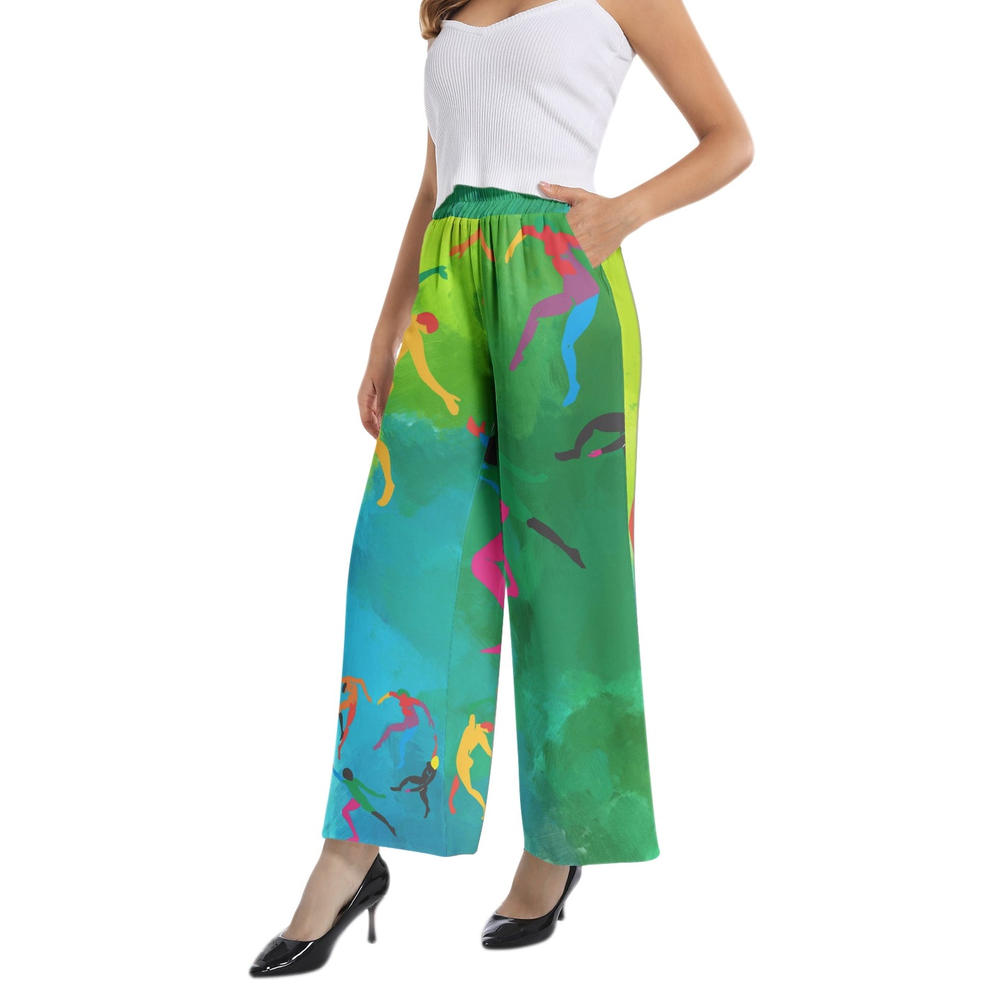 Solstice Matisse Dancers Elastic Waist Wide Leg Pant