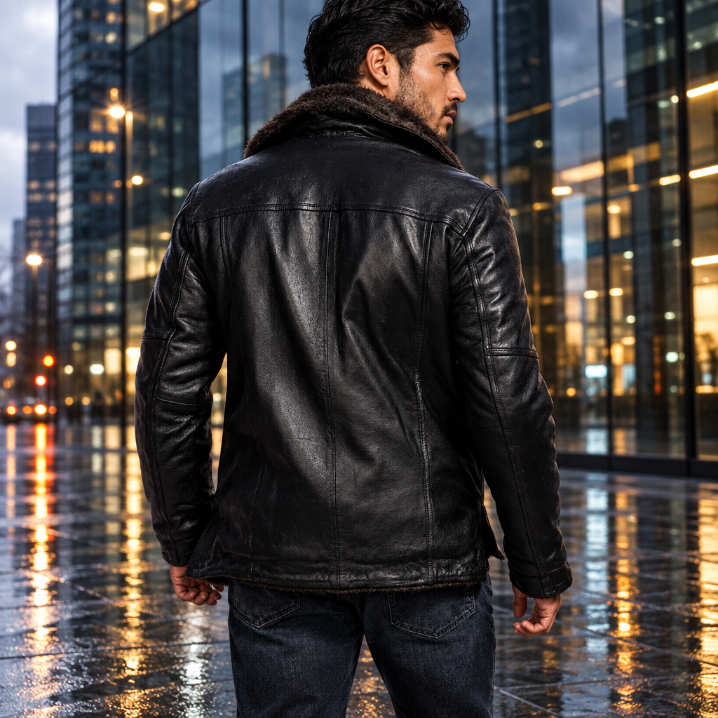 Wholesale Designer Men Genuine Leather Coat for Men Custom High Quality Leather Blazer Men /New Style Fashion Fur Leather Blazer