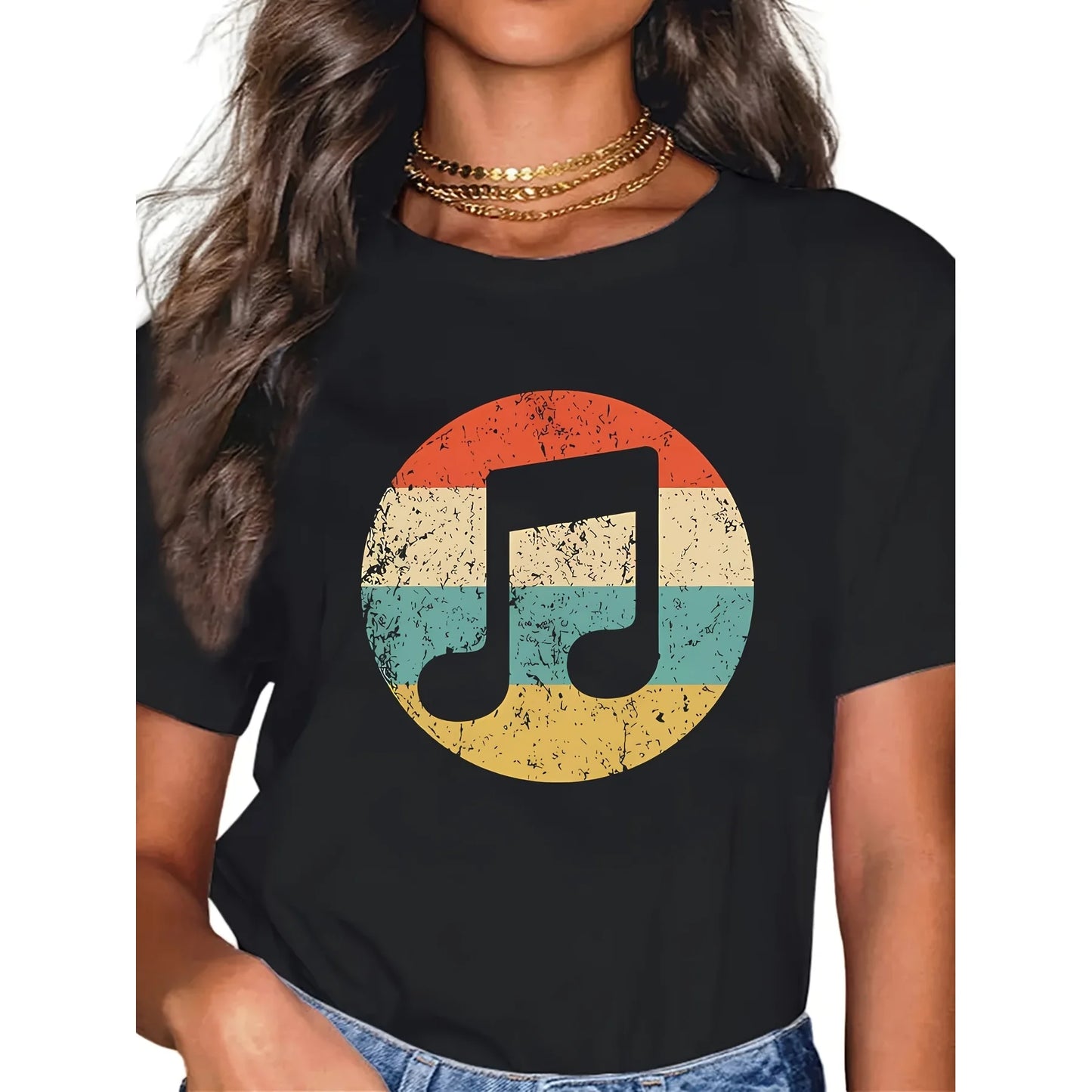 Women's Leisure T-Shirt for Spring/Summer One-Color Standard