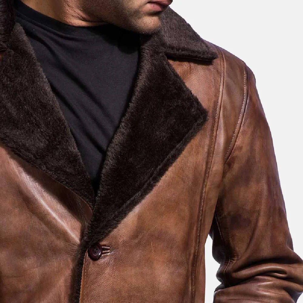 2022 New Style Men Fur Leather Blazer for Sale Online Best Quality Customized Design and Logo Men's Stylish Fur Leather Coat