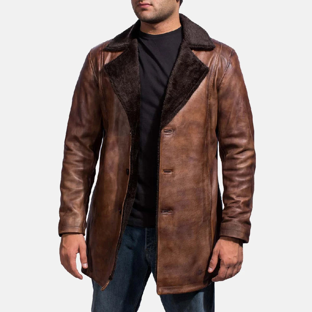 2022 New Style Men Fur Leather Blazer for Sale Online Best Quality Customized Design and Logo Men's Stylish Fur Leather Coat