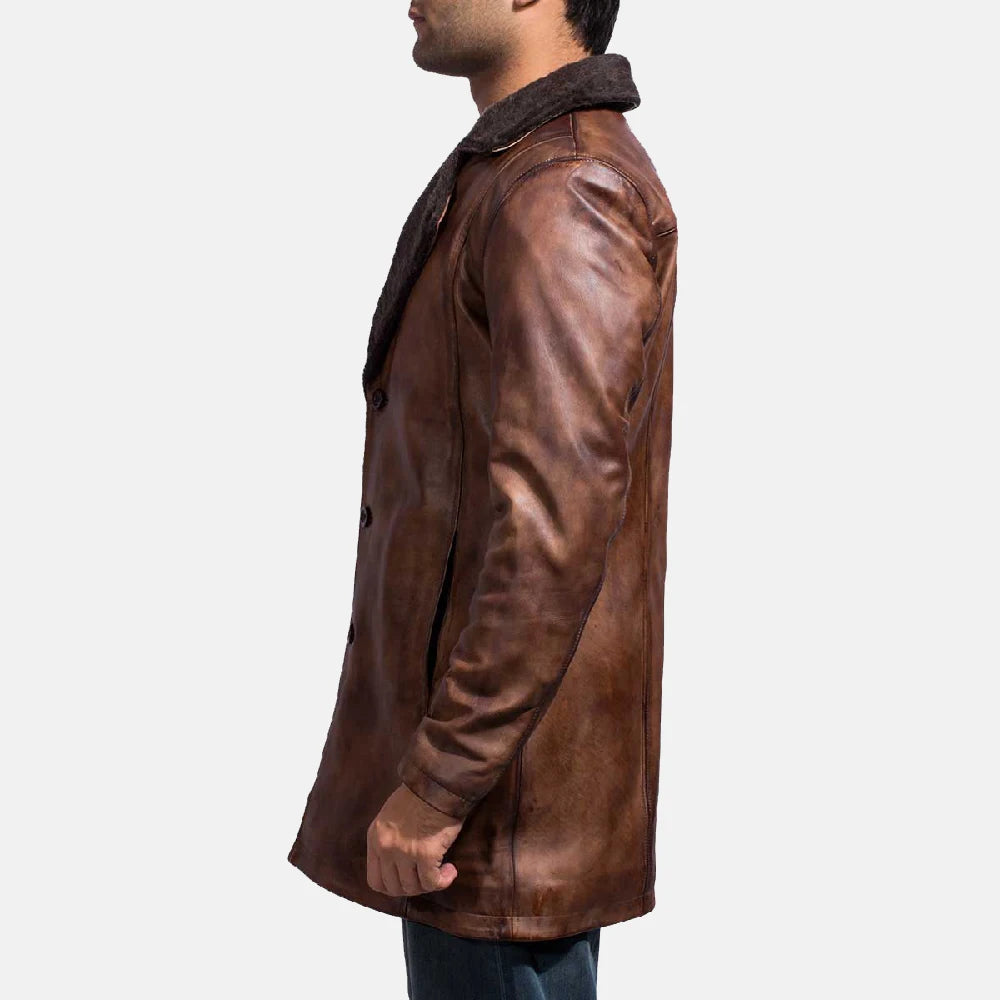 2022 New Style Men Fur Leather Blazer for Sale Online Best Quality Customized Design and Logo Men's Stylish Fur Leather Coat