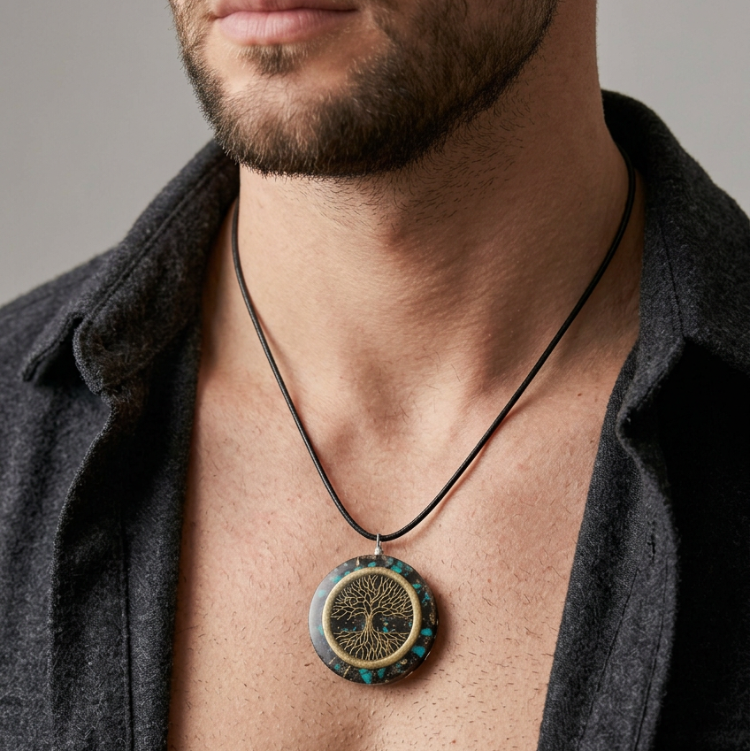 New Beautiful Best Selling  Orgonite Pendant I Black Tourmaline Orgonite Pendant with Tree of Life - EMF Protection
