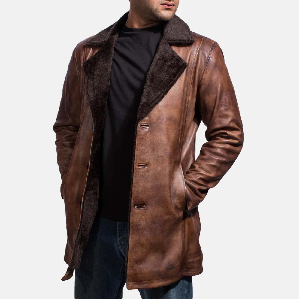 2022 New Style Men Fur Leather Blazer for Sale Online Best Quality Customized Design and Logo Men's Stylish Fur Leather Coat