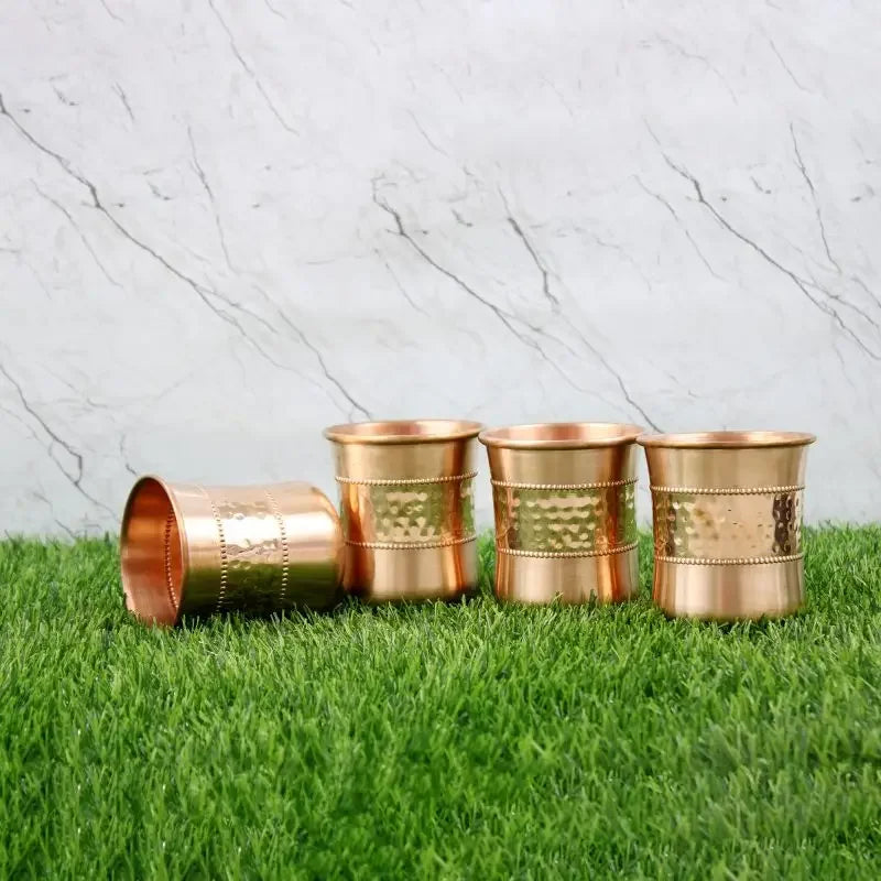 Lovely Style Classic Pure Copper Eco-Friendly Kitchen Tabletop Utensils Food Safe Lacquered Finish Lid Party Tumblers Kids
