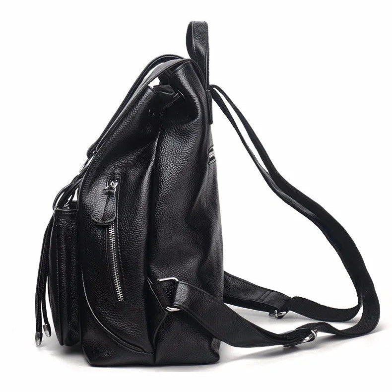 Women Backpack Genuine Leather Fashion All-match Simple College Style Casual Backpack