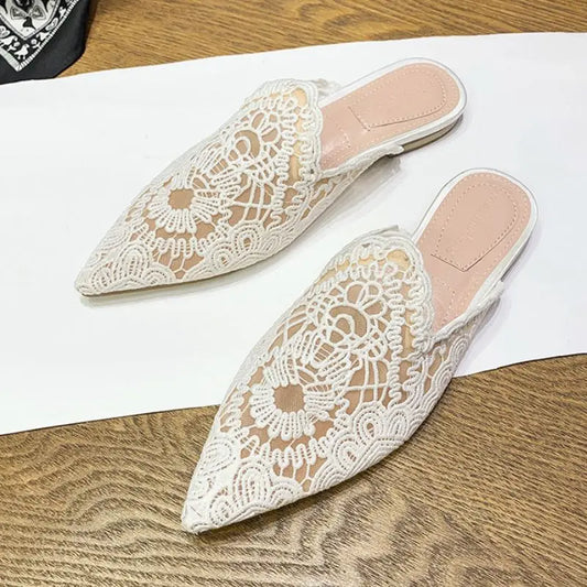 Lace Sandali Donna Femme Summer Slipper Slides Loafer Style 2024 Flat Women's Sandals for Ladies