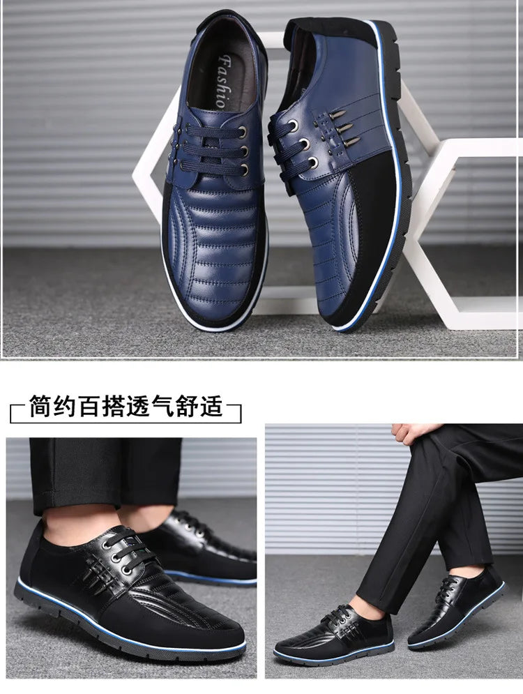 Men Genuine Leather fur Shoes High Quality Elastic Band Fashion Design Solid Tenacity Comfortable Men's Shoes Big Sizes 2021 s34