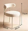 New Style Modern Luxury Stainless Steel Leather Upholstery Comfortable Office Chair  for Bedroom Dining Room Furniture
