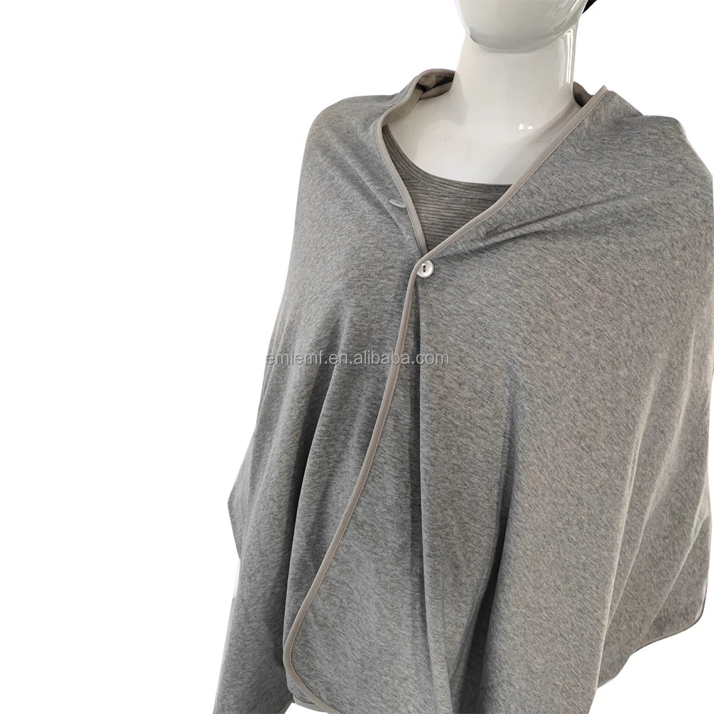 BLOCK EMF Shielding Poncho RF Shielding Shawls Gray/black Color Emf protection Poncho