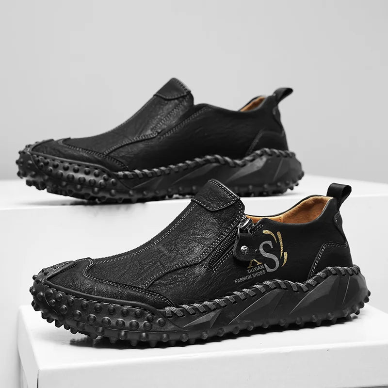 Men's Business Loafers Breathable Solid Design Comfort Fit Corporate Meeting Shoes for Spring Summer