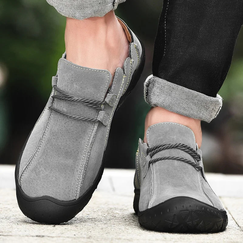 2026 Lightweight Men's Lace-up Comfort Height Increasing Slip-Resistant Outdoor Casual Leather Shoes