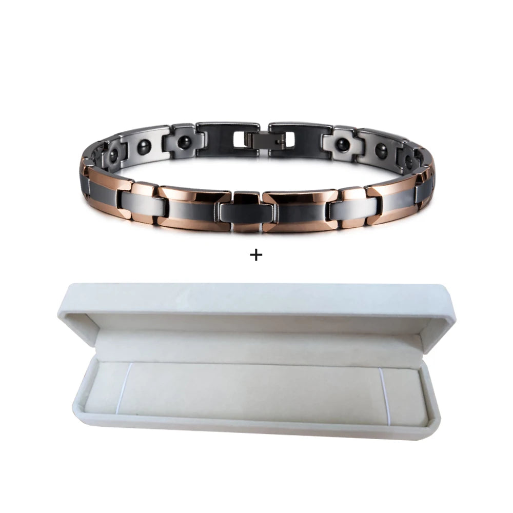 Anti-scratch Cross Couple Bracelet Tungsten Rose Lovers Energy Tungsten Carbide Bracelet Hematite Magnetic Bracelet Benefits