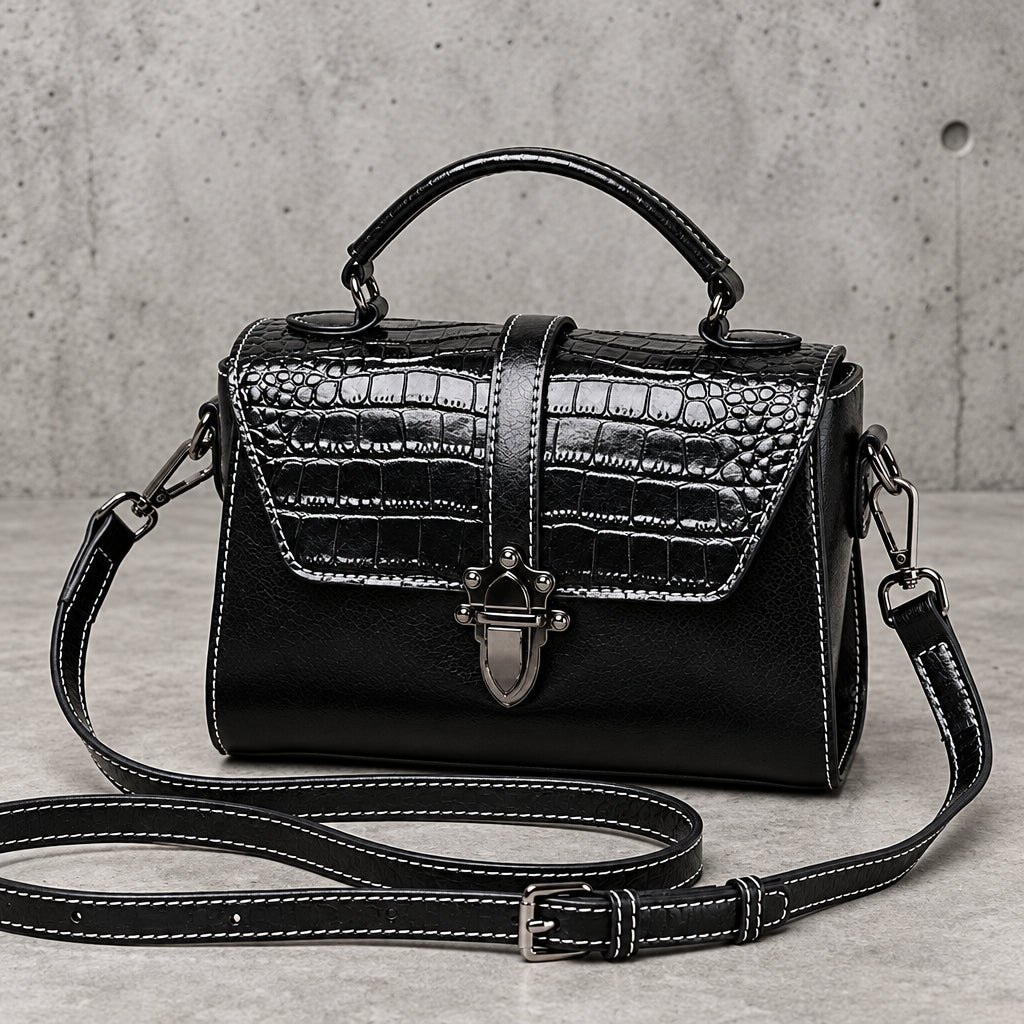 New High Quality Women's Genuine Leather Waterproof Tote Handbags Multiway Messenger Crossbody Shoulder Satchel Purse Travel Bag