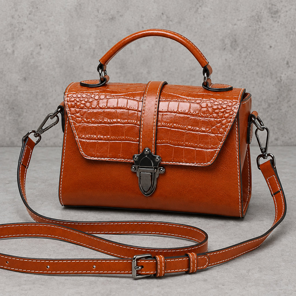 New High Quality Women's Genuine Leather Waterproof Tote Handbags Multiway Messenger Crossbody Shoulder Satchel Purse Travel Bag