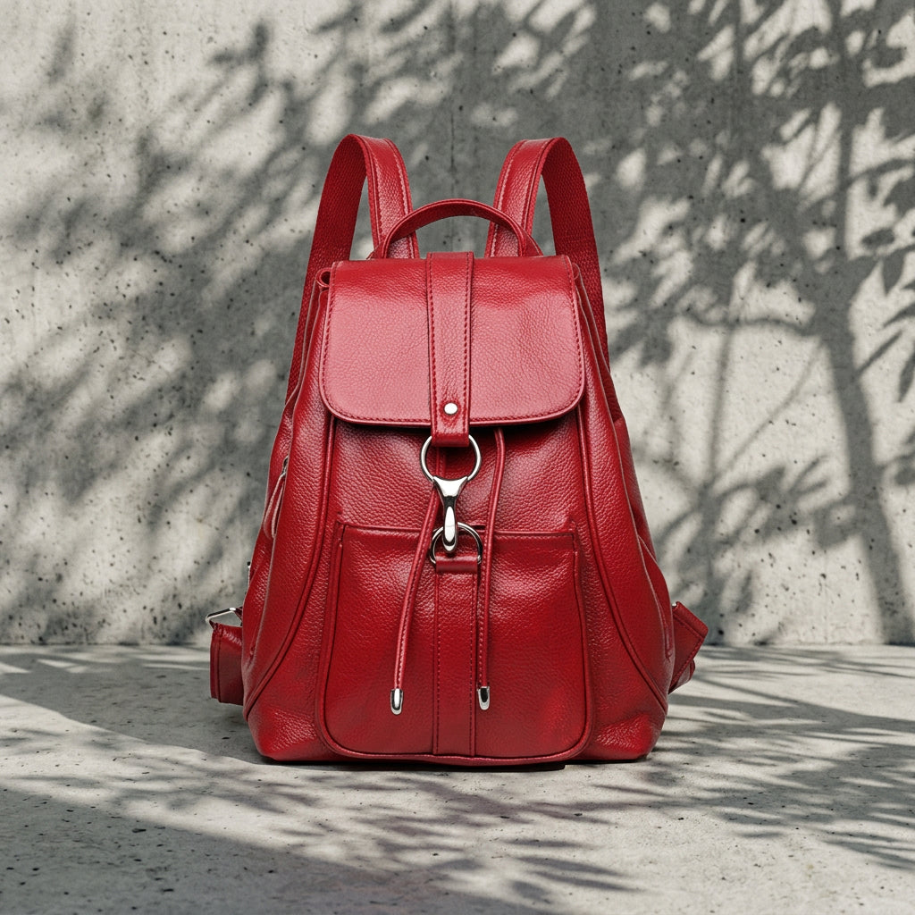 Women Backpack Genuine Leather Fashion All-match Simple College Style Casual Backpack