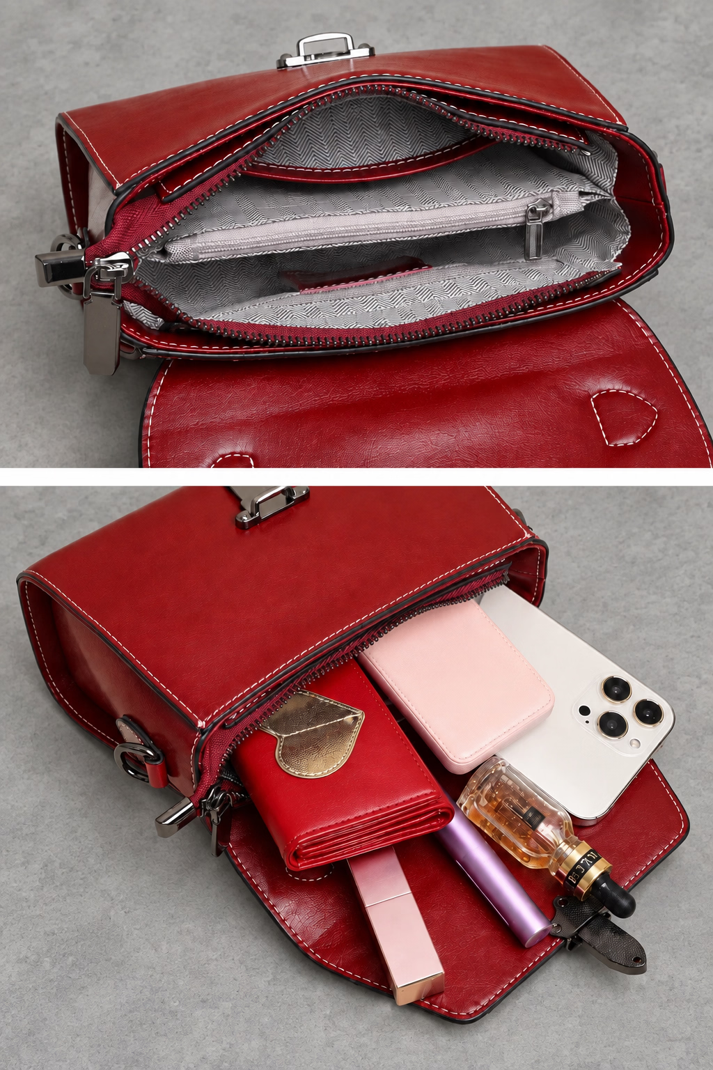 New High Quality Women's Genuine Leather Waterproof Tote Handbags Multiway Messenger Crossbody Shoulder Satchel Purse Travel Bag