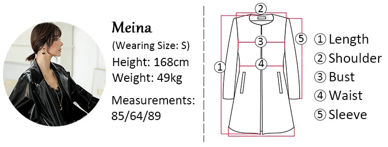 Shiny Patent Leather Turn-Down Collar Trench Coat with Belt for Women, Gothic Faux Latex, PU Long Sleeve Overcoat, Winter Custom