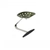 Cantilever-style Nordic Region Dining Stool Perforated Plastic Seat Polished Stainless Steel Frame Solid Wood Footrest Dining