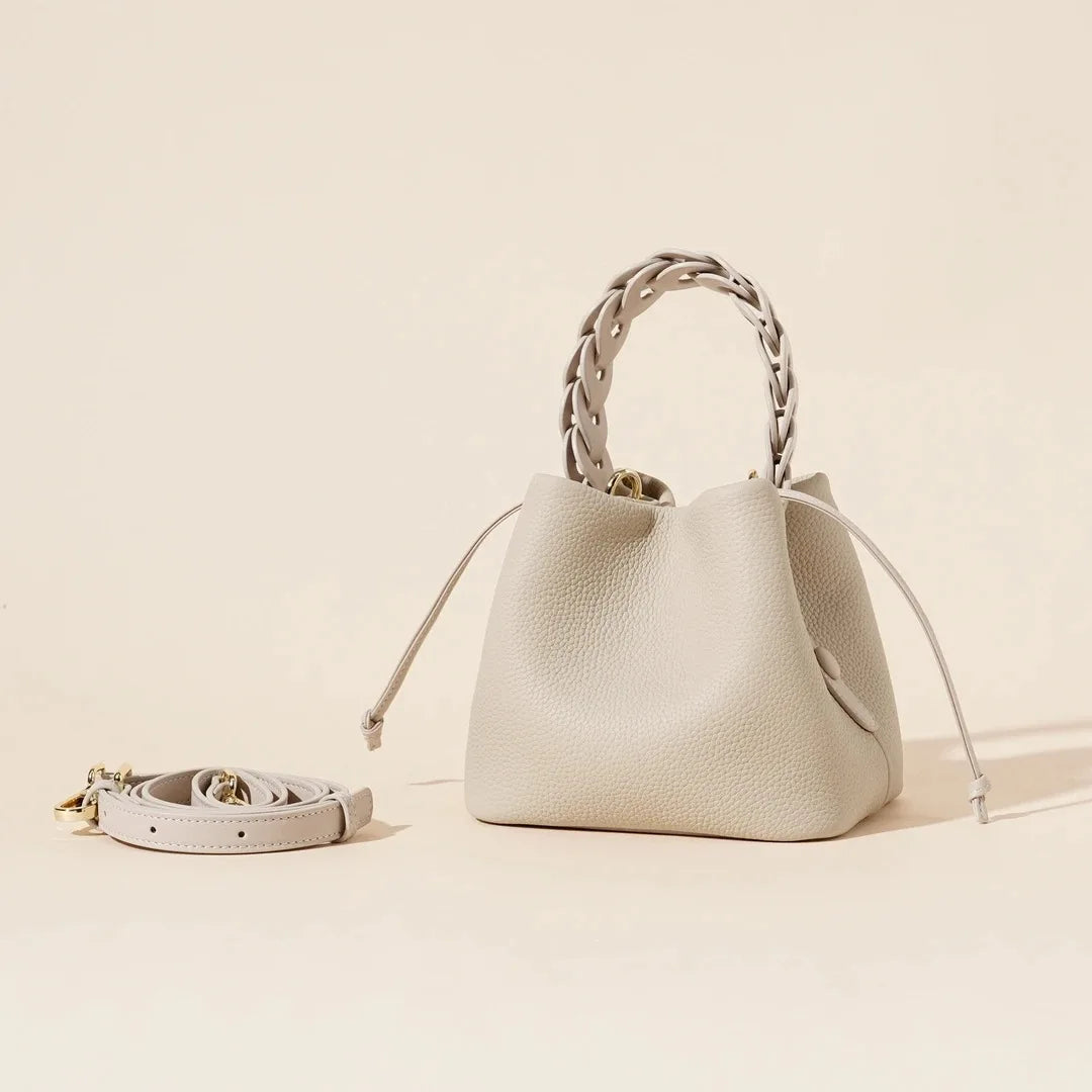 Fashion Bohemian Bucket Bags Genuine Leather Waterproof Portable Shoulder Messenger Crossbody Luxury Women Handbags Purses Totes