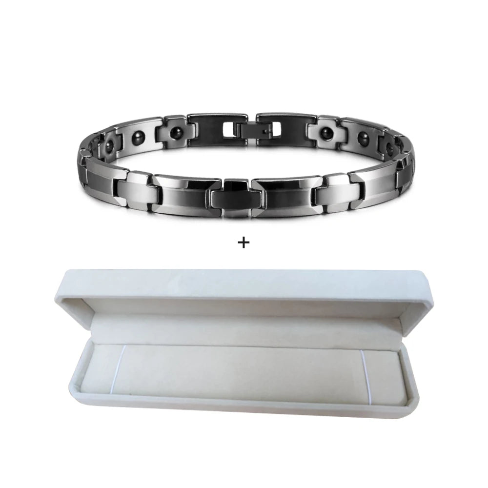 Anti-scratch Cross Couple Bracelet Tungsten Rose Lovers Energy Tungsten Carbide Bracelet Hematite Magnetic Bracelet Benefits