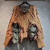 2026 Autumn New Fashionable Personalized Splicing Denim Round Neck Long Sleeve unisex Sweater