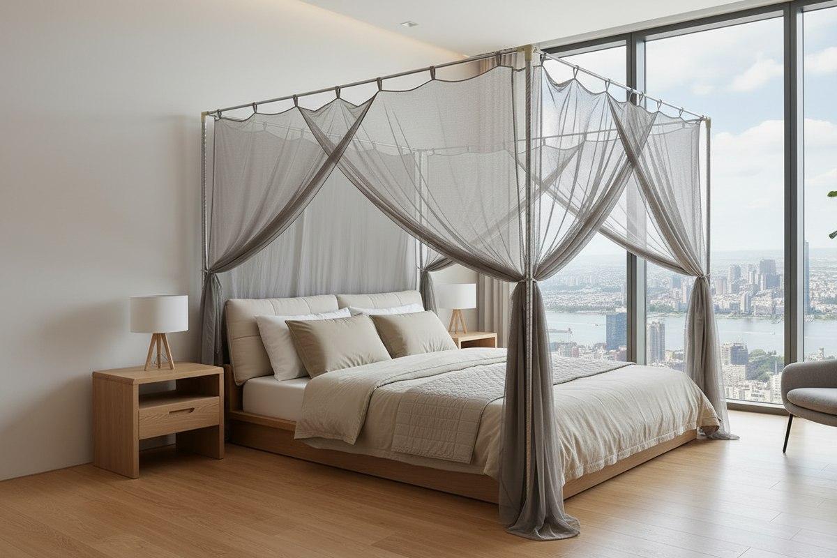 BLOCK EMF Anti Radiation Silver Mesh Fabric EMF Mosquito Net RFID Shielding Bed Canopy