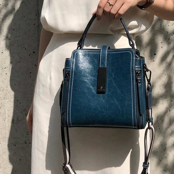 New High Quality Women's Genuine Leather Waterproof Tote Handbags Multiway Messenger Crossbody Shoulder Satchel Purse Travel Bag