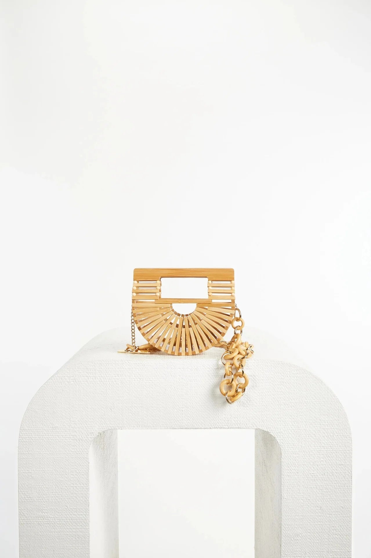 Fashion Straw Tote Bamboo Semi-circular Handbags High Quality Hand Woven Women Bags Bohemia Summer Ladies Beach Bag Bamboo Bags
