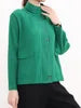 High End Miyake Pleated New Solid Color Collar Single Row Toothpick Pleated Retro Raincoat Commuting Women's Slim Fit Jacket