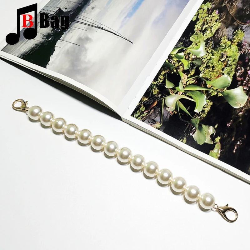 18mm Pearl Bag Strap pearl handbag strap Women Handbag Handles Replacement Handbags Strap Accessories phone bag decoration