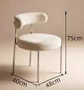 New Style Modern Luxury Stainless Steel Leather Upholstery Comfortable Office Chair  for Bedroom Dining Room Furniture