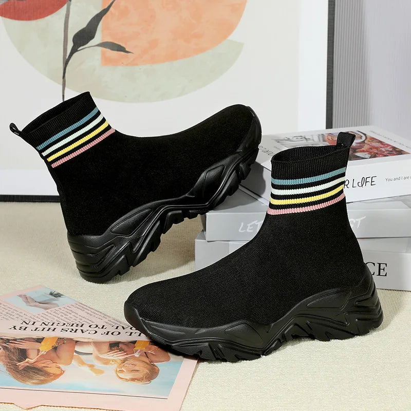 Fashion Women Casual Shoes Sock Design Sports trendy Sneakers for Ladies