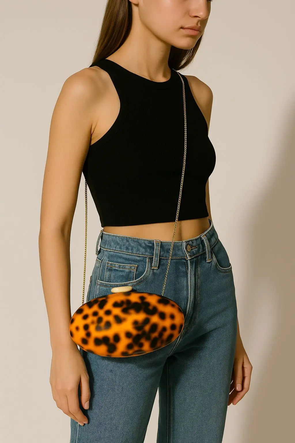 Splicing Strip Amber Handbag Women Chain Clutch Evening Bag Acrylic trendy clutch Bag