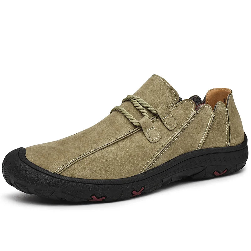 2026 Lightweight Men's Lace-up Comfort Height Increasing Slip-Resistant Outdoor Casual Leather Shoes
