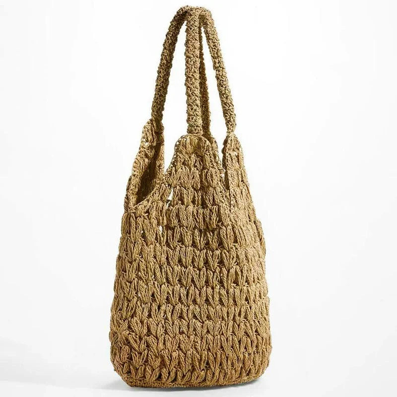 Handmade Straw Beach Bag Summer Woven Totes Large Shoulder Bag for Women Straw Purses and Handbags Rattan Boho Bag Raffia