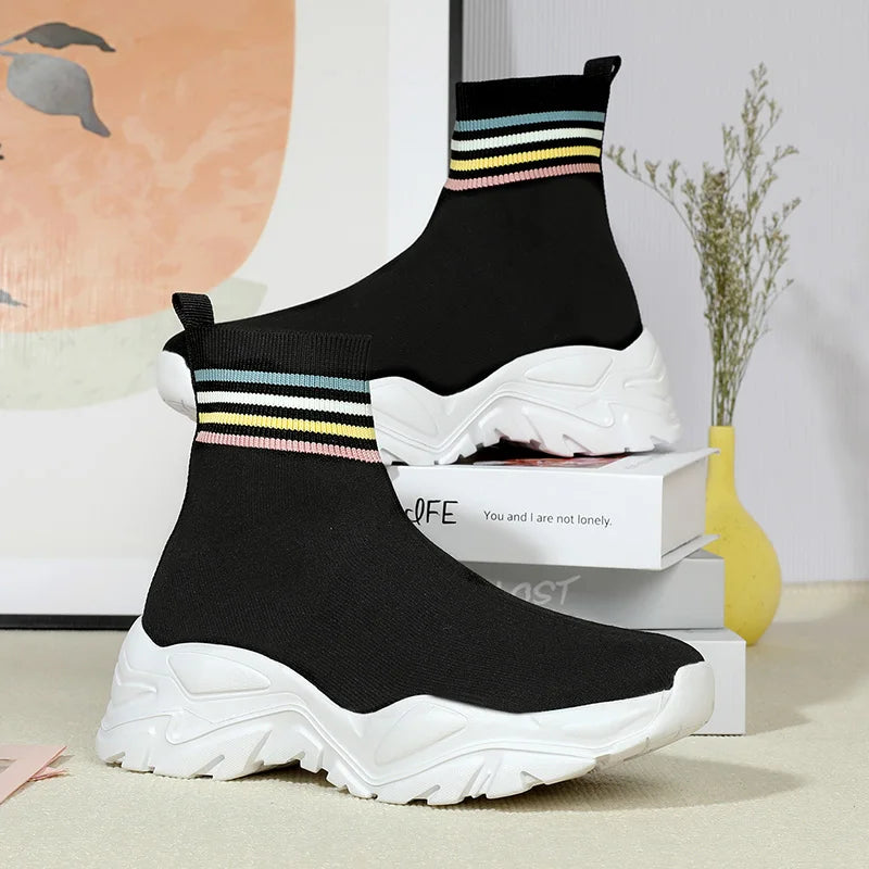 Fashion Women Casual Shoes Sock Design Sports trendy Sneakers for Ladies
