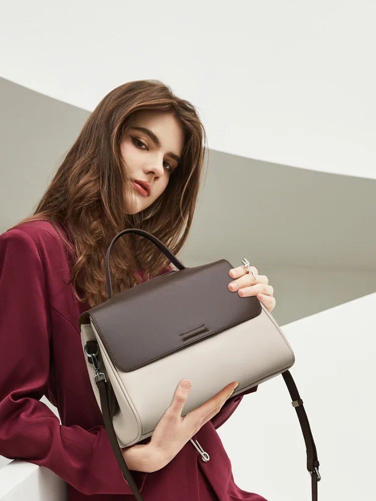 Women Bags Genuine Leather Messenger Crossbody Handbags Large Capacity Tote Shoulder Purses Elegant Daily Office Travel Shopping